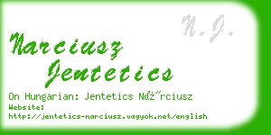 narciusz jentetics business card